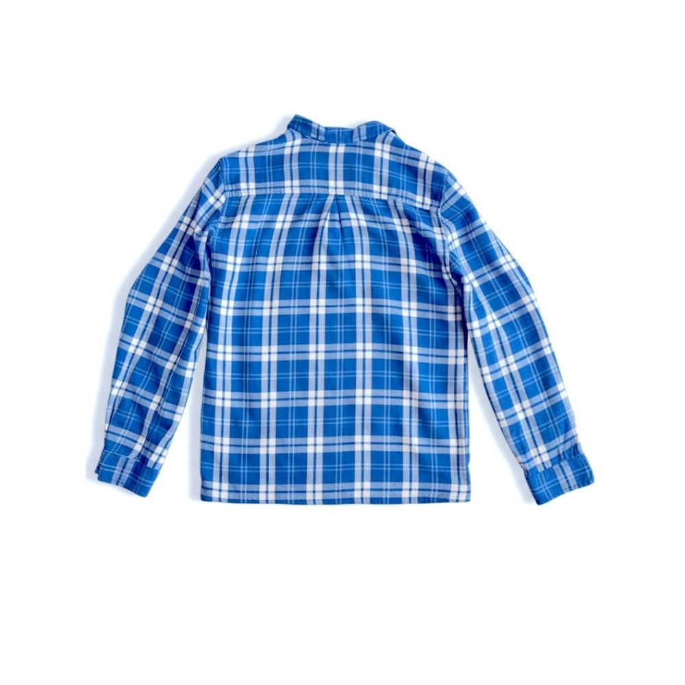 Garage Women’s Blue and White Plaid Button Down Shirt - Picture 3 of 4